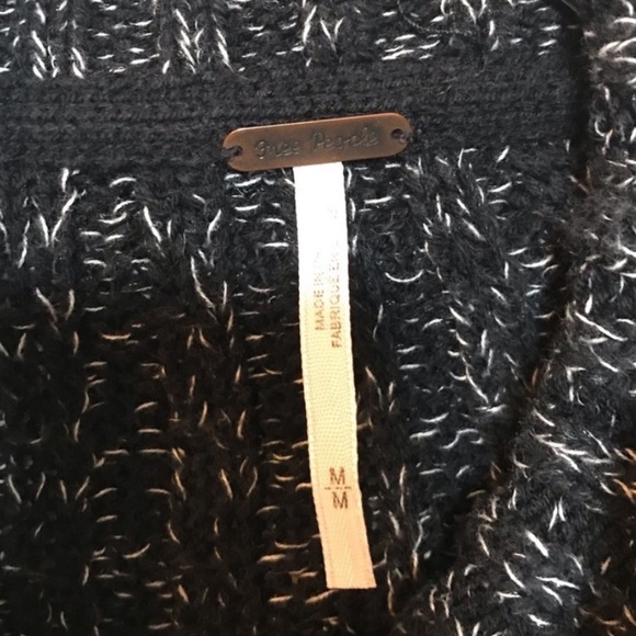 Free People Gray Twisted Cable Marled Cropped Turtleneck Sweater - Picture 7 of 8